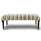 Homeroots 47in Cream Textural Boho Stripe Black Leg Upholstered Bench 483748 - alternate 1