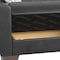 Homeroots 84" Black Faux Leather Sleeper Sofa And Toss Pillows With Brown Legs 607115 - alternate 3