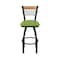 Holland Bar Stool Co Eleanor 36in Swivel Extra Tall Bar Stool, Black Wrinkle Finish, Medium Back, Canter Kiwi Green Seat 880 - alternate 5