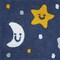 Homeroots 32" White Blue And Yellow Cotton Clouds and Stars Youthful Bath Rug 634898 - alternate 3