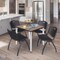 Regency Square Kahlo Breakroom Table W/ 4 M Stack Chairs, 30 in W, 30 in L, Noble Oak TPL3030NOCM47BK - alternate 2