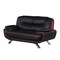 Homeroots 64in Black And Silver Faux Leather Loveseat 329456 - alternate 1