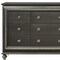 Homeroots 66" Gray Solid and Manufactured Wood Nine Drawer Triple Dresser 490478 - alternate 2