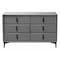 Baxton Studio Etienne Modern Slate Grey Velvet 6-Drawer Dresser 254-13991-ZORO - alternate 4