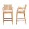 Bali & Pari Storsel Bohemian Natural Rattan and Teak Wood 2-Piece Counter Stool Set 249-2PC-13700-ZORO - alternate 4