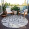 Homeroots 8' Gray And Charcoal Round Abstract Washable Indoor Outdoor Area Rug 601130 - alternate 3