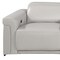 Homeroots 126" Light Gray Top Grain Leather Reclining Metal USB Sofa 720368 - alternate 5