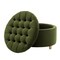 Niche Knight 28 in Large Round Pintucked Storage Ottoman with Lift off lid - Emerald Green N6270EG - alternate 4