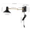 Jonathan Y Hygge 16" Swing Arm 1-Light Modern Midcentury Iron USB Charging Port LED Sconce, Black/Brass Gold JYL1302B - alternate 2