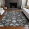 Homeroots 8' X 10' Charcoal Gray And Beige Floral Washable Indoor Outdoor Area Rug 605464 - alternate 3