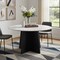 Homeroots 51" White and Black Marble and Wood Pedestal Base Round Top Dining Table 623351 - alternate 4
