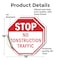 Signmission Stop No Construction Traffic, 18 inch X 18 inch, Vinyl Decal, 2PK OC-D-2PACK-18-110 - alternate 2