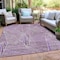 Homeroots 3' X 5' Purple And Ivory Geometric Washable Indoor Outdoor Area Rug 594803 - alternate 2