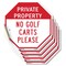 Signmission Private Property No Golf Carts Plea, 4 inch X 4 inch, Vinyl Decal, 5PK OC-D-5PACK-4-164 - alternate 1