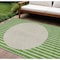 Homeroots 10' X 14' Green And Gray Striped Washable Indoor Outdoor Area Rug 597162 - alternate 1