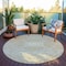Homeroots 8' Taupe And Ivory Round Medallion Washable Indoor Outdoor Area Rug 617475 - alternate 2