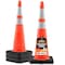 Xpose Safety 36 in Slim Line Orange Traffic Cone, Heavy Duty 12 lb Base, 6 in & 4 in Collar, DOT Approved, 4 PK OTC36SL-64-12L-4-X-S - alternate 1