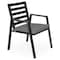 Leisuremod Chelsea Modern Patio Dining Armchair in Aluminum with Removable Cushions, Black, 2PK CC20BL-BL2 - alternate 2