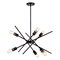 Vaxcel Halsted 6-Light 24.25 in W Black, Satin Brass Gold Mid-Century Modern Sputnik Pendant Fixture P0390R - alternate 1