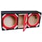 Deejay Led Two 12in Woofers plus Two Tweeters and One Horn RED Empty Chuchera Speaker Enclosure D12T2H1RED - alternate 2
