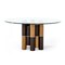 Homeroots 59" Clear And Walnut Rounded Glass And Solid Manufactured Wood Dining Table 487881 - alternate 1