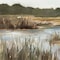 Homeroots Wetland Marsh Grasses White Floater Frame Wall Art 558358 - alternate 2