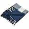Homeroots 50" X 60" Blue and White Woven Cotton Checkered Throw Blanket with Fringe 516569 - alternate 3