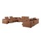 Homeroots Chestnut Italian Leather Power Reclining U Shaped Twelve Piece Corner Sectional With Console 632555 - alternate 2