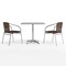 Flash Furniture Square Table Set, 31.5 W, 31.5 L, 27.5 H, Aluminum, Plastic, Rattan, Stainless Steel, Grey TLH-ALUM-32SQ-020CHR2-GG - alternate 2