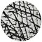 Homeroots 8' Black And Ivory Round Abstract Washable Indoor Outdoor Area Rug 614319 - alternate 4