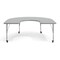 Flash Furniture Commercial Adjustable Height Horseshoe Activity Table with Locking Casters-Gray XU-A6066-HRSE-GRY-T-P-CAS-GG - alternate 3