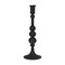 Homeroots 12" Black Glass Tabletop Taper Candlestick 608417 - alternate 2