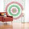 Homeroots 88" X 84" Green Red And White Floral Cotton Hanging Tapestry 397432 - alternate 2