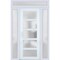 Vdomdoors Front Exterior Prehung FiberGlass Door Frosted Glass / Manux 8002 White Silk / 2 Sidelight and Tran MANUX8002EXD-WS-W16+30+16 x H80+14-RH - alternate 1
