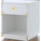 Homeroots 24" White Wood Block End Table With Drawer And Shelf 544095 - alternate 2
