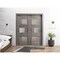 Vdomdoors Sliding Closet Bypass Doors 64 x 96in, Sete 6933 Nebraska Grey W/ Frosted Glass, Sturdy Rails SETE6933DBD-NEB-6496 - alternate 1
