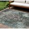 Homeroots 10' X 14' Fern Green And Purple Damask Washable Indoor Outdoor Area Rug 596386 - alternate 1