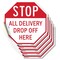 Signmission Stop All Delivery Drop Off Here, 6 inch X 6 inch, Vinyl Decal, 5PK OC-D-5PACK-6-236 - alternate 1