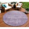 Homeroots 8' Lavender And Plum Round Abstract Washable Indoor Outdoor Area Rug 616240 - alternate 1
