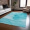 Homeroots 5' X 8' Teal Abstract Washable Non Skid Indoor Outdoor Area Rug 559779 - alternate 4