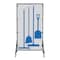 5S Supplies Housekeeping Shadow Board Broom Station V6, Gray / Blue Shadows, Kit, No Text HSB-V6-GRAY/BLUE-KIT-NO TEXT - alternate 1