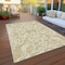 Homeroots 8' X 10' Beige And Ivory Damask Washable Indoor Outdoor Area Rug 614404 - alternate 2