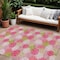 Homeroots 8' X 10' Pink Green And Ivory Polka Dot Washable Indoor Outdoor Area Rug 594277 - alternate 1
