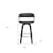 Homeroots 26" Black Faux Leather Swivel Counter Height Bar Chair 534468 - alternate 3