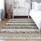 Homeroots 10' X 14' Gray Brown And Beige Striped Washable Indoor Outdoor Area Rug 598357 - alternate 2