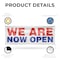 Signmission We Are Now Open, 36 Inch x 96 Inch, Vinyl Banner B-96-30922 - alternate 3