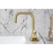 Kingston Brass Knurled Double-Handle 4" Centerset Bathroom Faucet with Brass Pop-Up, Brushed Brass KS6647KNL - alternate 2