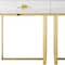 Homeroots 47" White Wood and Gold Stainless Steel Sled Console Table With Two Drawers 543865 - alternate 2