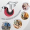 Powertec 2'' Swivel Plate Caster Wheels w/400 lbs Loads 2 with Brakes & 2 without, PU Castor Wheels, 4PK 17212N - alternate 3