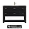 James Martin Vanities Lucian 48 in. Single Vanity, Carbon Oak w/ 3 CM Victorian Silver Silestone Top D704-V48-CBO-FVSL - alternate 1
